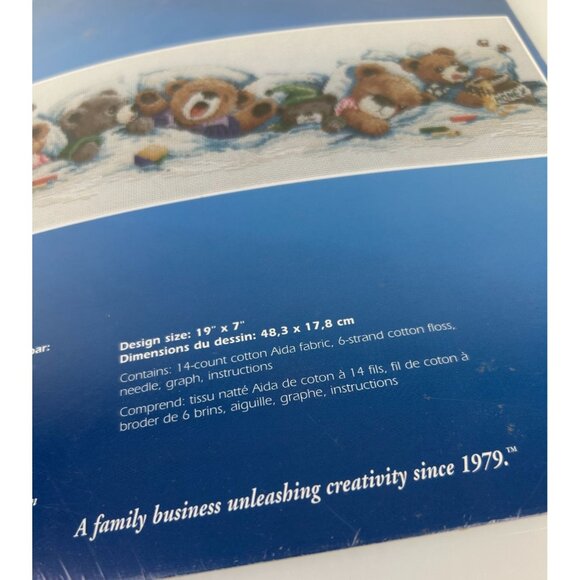 Janlynn Sleepy Bears Counted Cross Stitch 2003 #195-0601 19"x 7" Fiona Jude - Picture 4 of 12